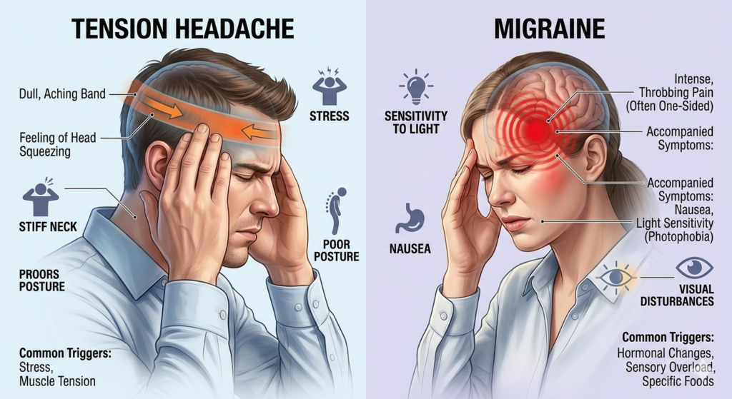 tension headache vs migrane headache